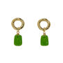 Green Murano glass circle earrings by Chama Navarro